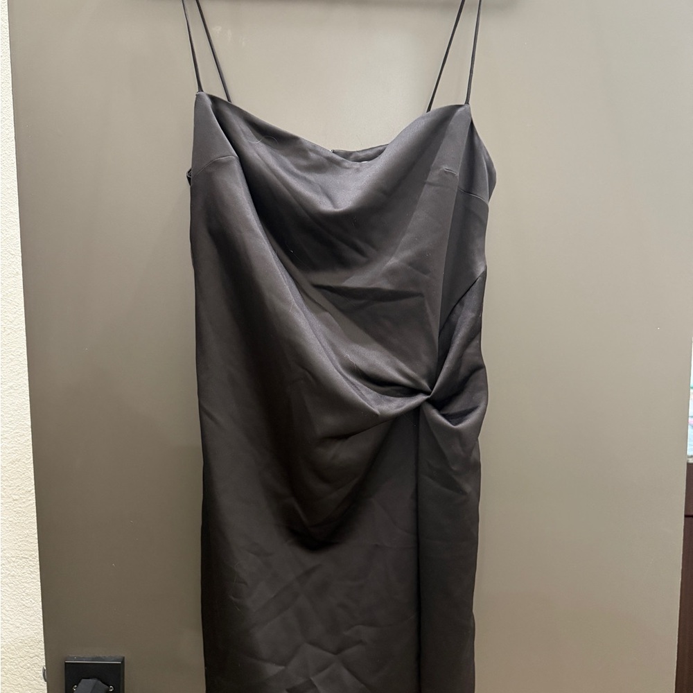 Topshop Black Draped Mini Dress
